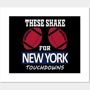 New York Big Blue Pro Football Shakes For TDs Posters and Art